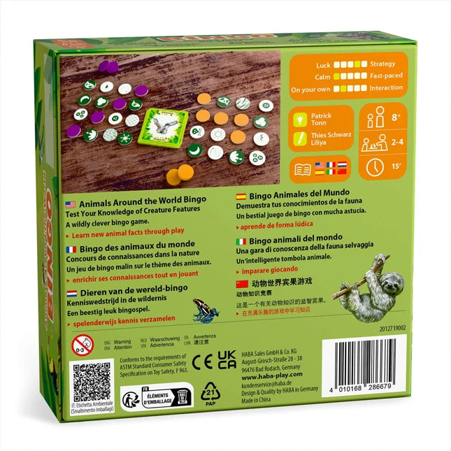 Animals of the World Bingo - Best Games for Ages 8 to 12 - US 9836