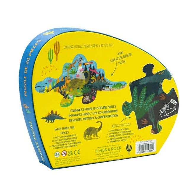 Dino 20 pc Puzzle - Best Puzzles for Ages 3 to 6 - Fat Brain Toys - US 4638