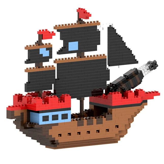 Brixies Large Pirate Ship - - Fat Brain Toys - US 1946