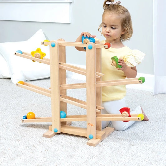 Roll 'n Go Wooden Marble Run - Best Early Learning Toys for Babies - US 5892