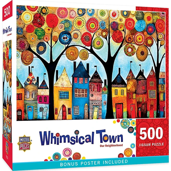 Whimsical Town Our Neighborhood Puzzle - 500 pc - - Fat Brain Toys - US 4872