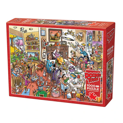 DoodleTown Thanksgiving Togetherness 1000 pc Puzzle - US 9637
