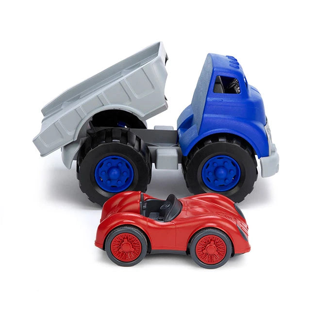Green Toys Flatbed with Red Race Car - Best for 1 year olds - US 6335