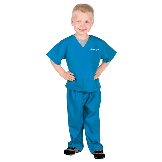 Personalized Jr. Dr. Scrubs - Astor Blue - Best for Ages 6 to 9 - US 4412
