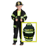 Personalized Jr. Firefighter Suit - Black - Best for Ages 6 to 9 - US 2927