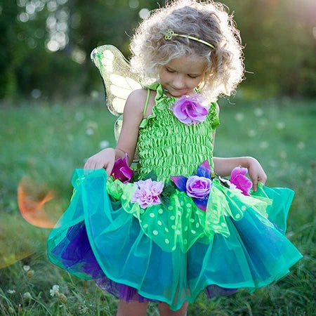 Fairy Blooms Deluxe Dress Green with Wings - Small - US 4091