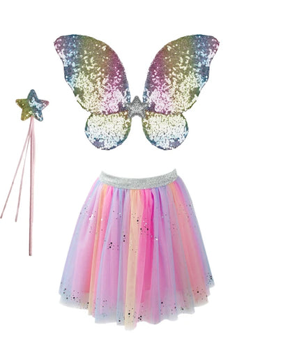 Rainbow Sequins Skirt, Wings &amp; Wand - Best for Ages 3 to 5 - US 5256