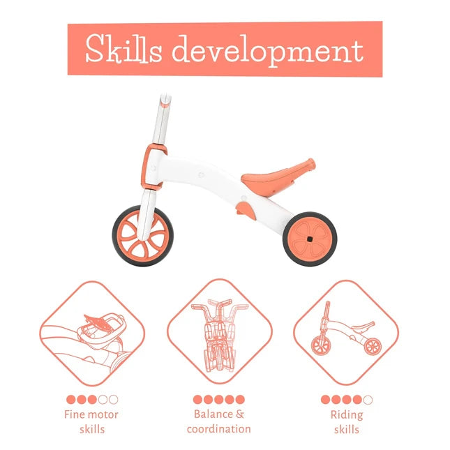 Bunzi 2-in-1 Gradual Balance Bike and Tricycle - Best for Ages 1 to 3 - US 4562