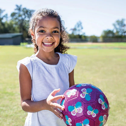 Size 3 Glitter Soccer Ball - Butterfly - Best for Ages 3 to 8 - US 0682
