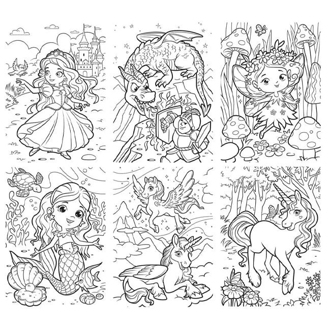 Magic &amp; Make Believe 6 Pack Coloring Puzzles - Best for Ages 4 to 9 - US 7726