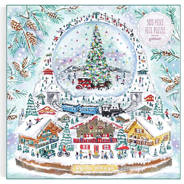 Michael Storrings Alpine Village Snow Globe 500 Piece Foil Puzzle - US 0126