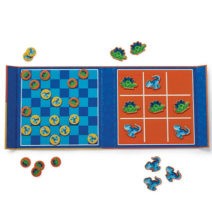 Magnetic Tic-Tac-Toe 2-in-1 Checkers - Dinosaur - Best for Ages 5 to 9 - US 5537