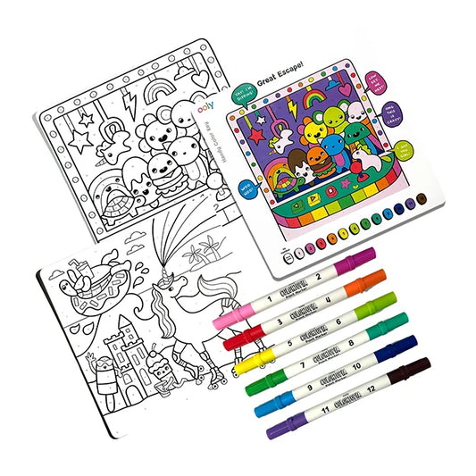 Colortopia Color By Number Kit - Unicorn Funland - - Fat Brain Toys - US 1442