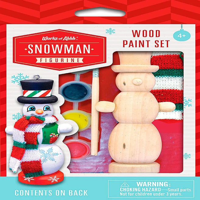 Works of Ahhh Snowman Wood Paint Set - Best for Ages 4 to 9 - US 2842